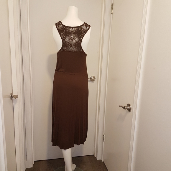 Brown crochet t back dress S - Picture 4 of 6
